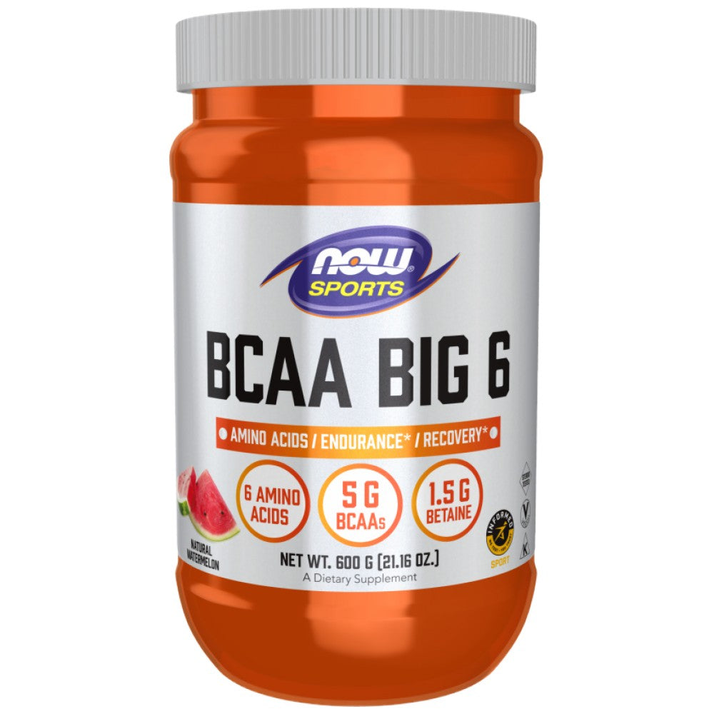 BCAA Big 6 Powder - 600 грама  NOW Foods - Nutra Best Bulgaria