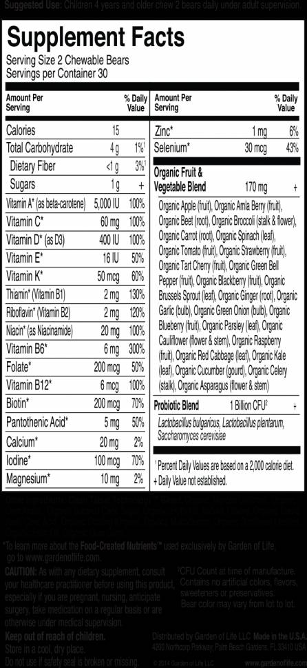 Vitamin Code / KIDS - 60 желирани бонбони  Garden Of Life - Nutra Best Bulgaria