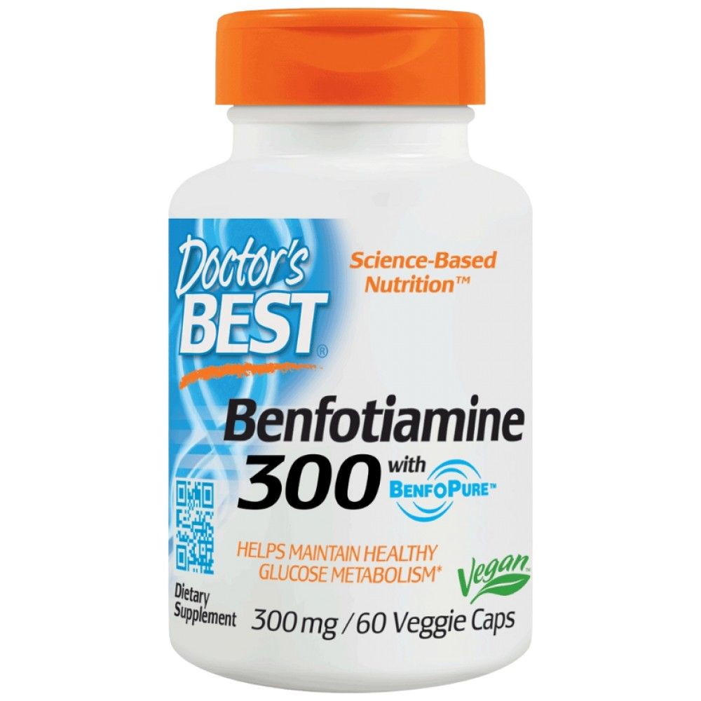 BEST Benfotiamine 300 mg | BenfoPure - 60 капсули  Doctor’s Best - Nutra Best Bulgaria