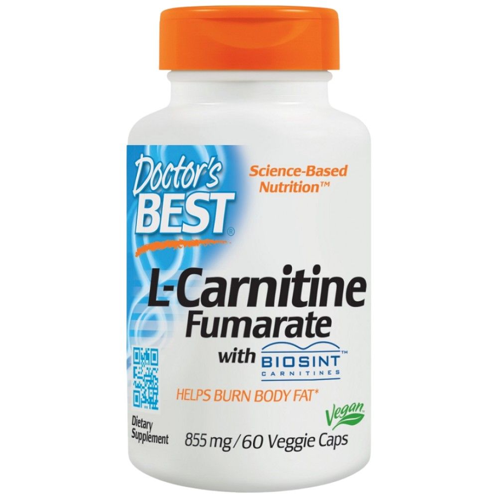BEST L-Carnitine Fumarate 855 mg - 60 капсули  Doctor’s Best - Nutra Best Bulgaria