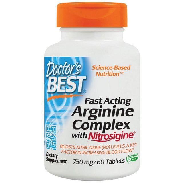Fast Acting Arginine Complex |  With Nitrosigine 750 mg - 60 Таблетки  Doctor’s Best - Nutra Best Bulgaria