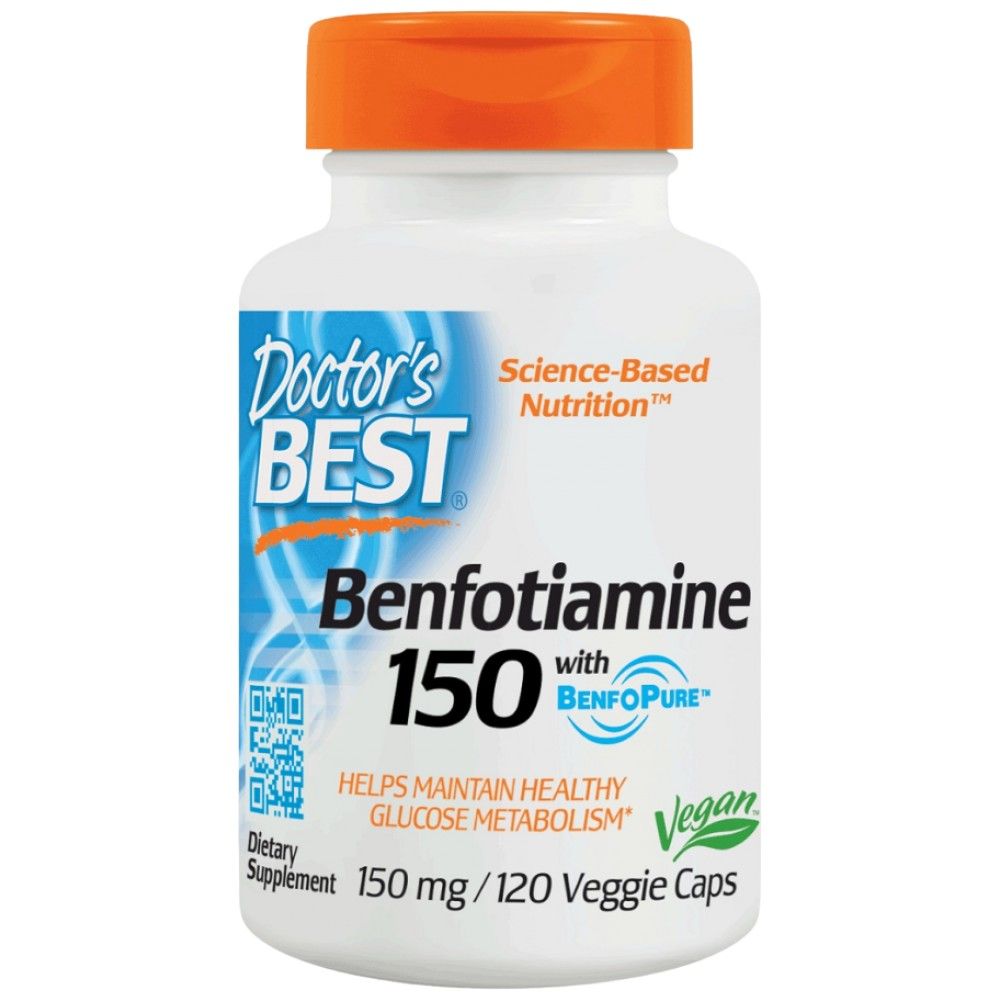 BEST Benfotiamine 150 mg | BenfoPure - 120 капсули  Doctor’s Best - Nutra Best Bulgaria