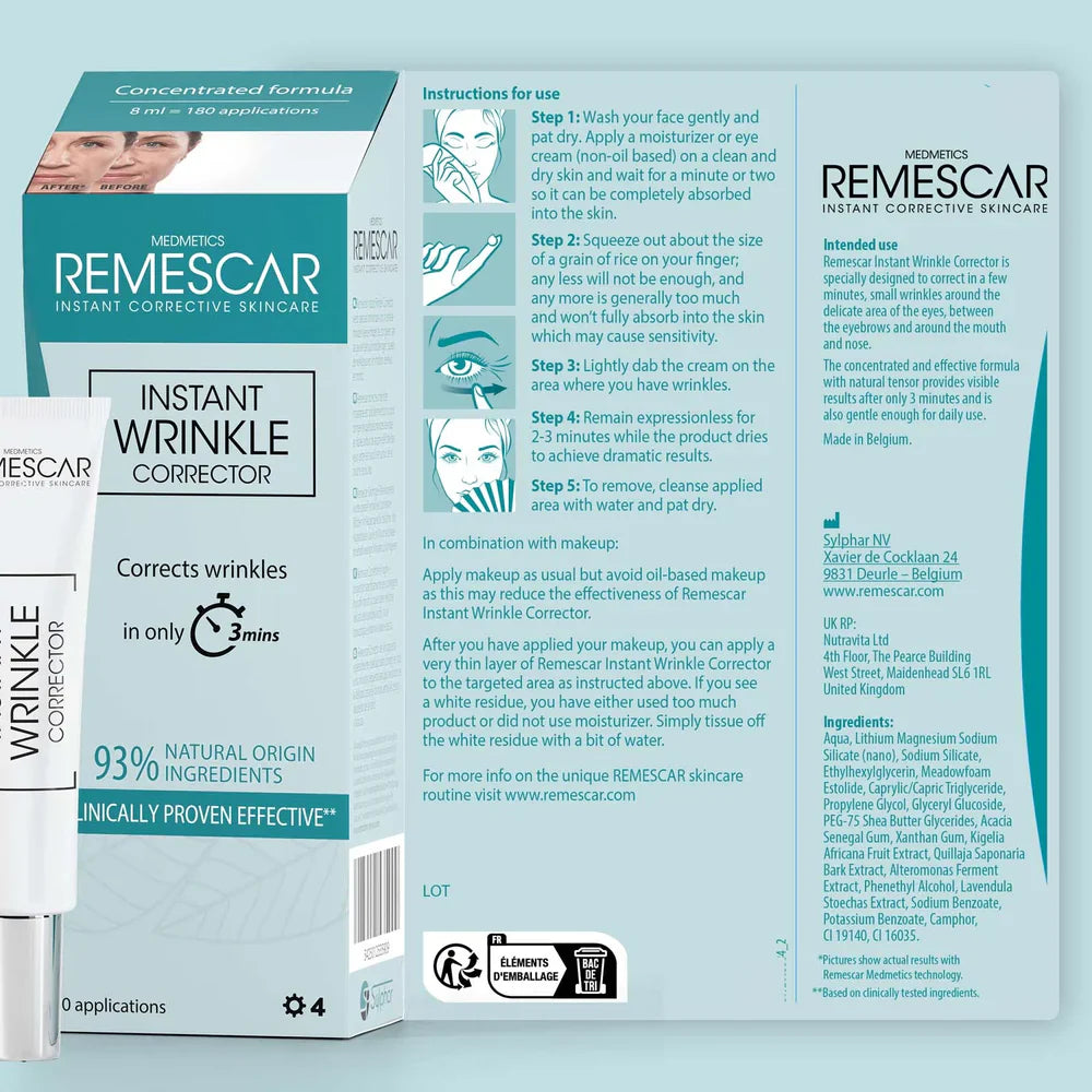 Instant Wrinkle Corrector – коректор за бръчки с мигновен ефект (180 нанасяния)  Remescar - Nutra Best Bulgaria