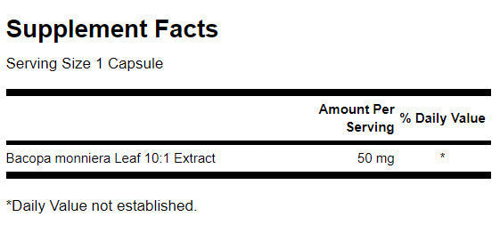Bacopa Monniera 10:1 Extract 50 mg - 90 капсули  Swanson - Nutra Best Bulgaria