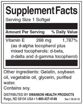 Vitamin E Mixed 400 IU - 100 Гел капсули  Swanson - Nutra Best Bulgaria