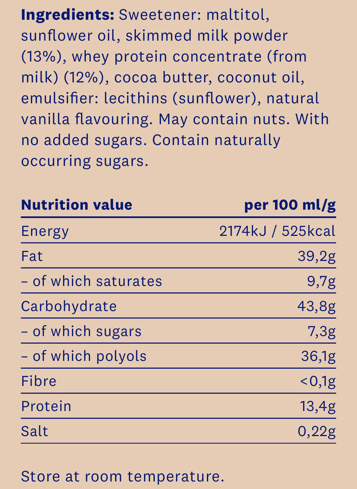 Proteinella Бял Шоколад 400 гр. - течен бял шоколад без добавена захар и без палмово олио  HealthyCo - Nutra Best Bulgaria