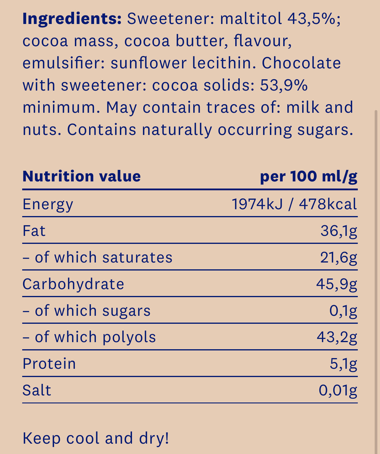 HealthyCo черен натурален шоколад 100 грама - без добавена захар и без паломово масло  HealthyCo - Nutra Best Bulgaria