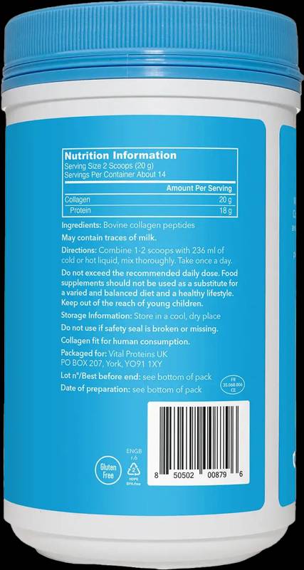 Collagen Peptides Original | Hair, Skin & Nails Support - 284 грама  Vital Proteins - Nutra Best Bulgaria
