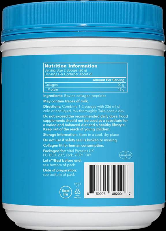 Collagen Peptides Original | Hair, Skin & Nails Support - 567 грама  Vital Proteins - Nutra Best Bulgaria