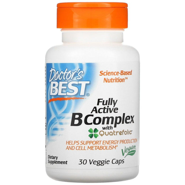 BEST Fully Active B Complex | with Quatrefolic® - 30 капсули  Doctor’s Best - Nutra Best Bulgaria