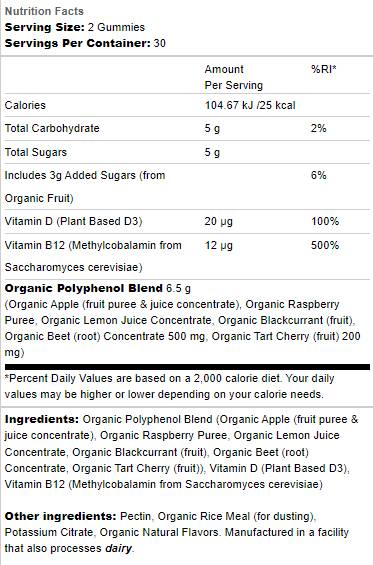 Beets Gummies - 60 желирани бонбони  Garden Of Life - Nutra Best Bulgaria