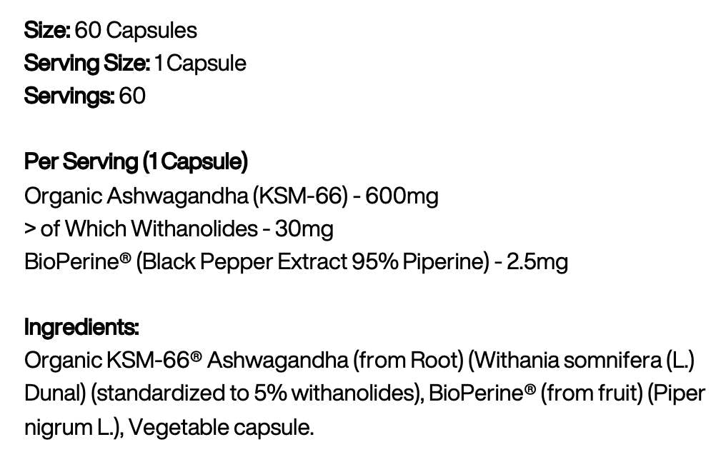 Ashwagandha KSM-66 600 mg - 60 капсули  Supplement Needs - Nutra Best Bulgaria