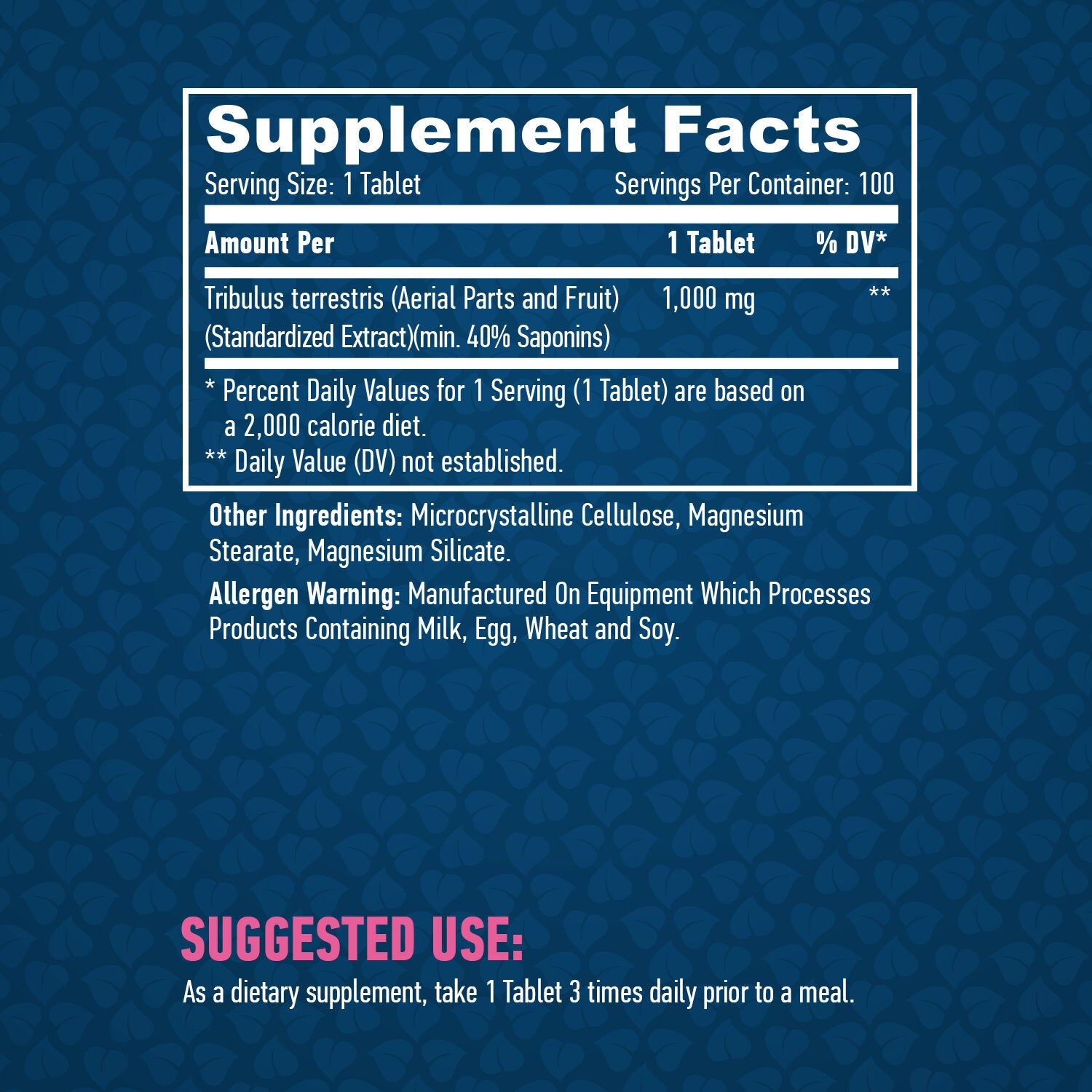 Tribulus Terrestris 1000 mg. / 100 Tabs.  Haya Labs - Nutra Best Bulgaria