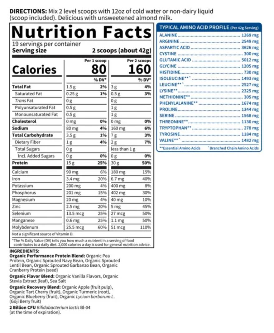 Sport Organic Plant-Based Protein - 806  грама  Garden Of Life - Nutra Best Bulgaria