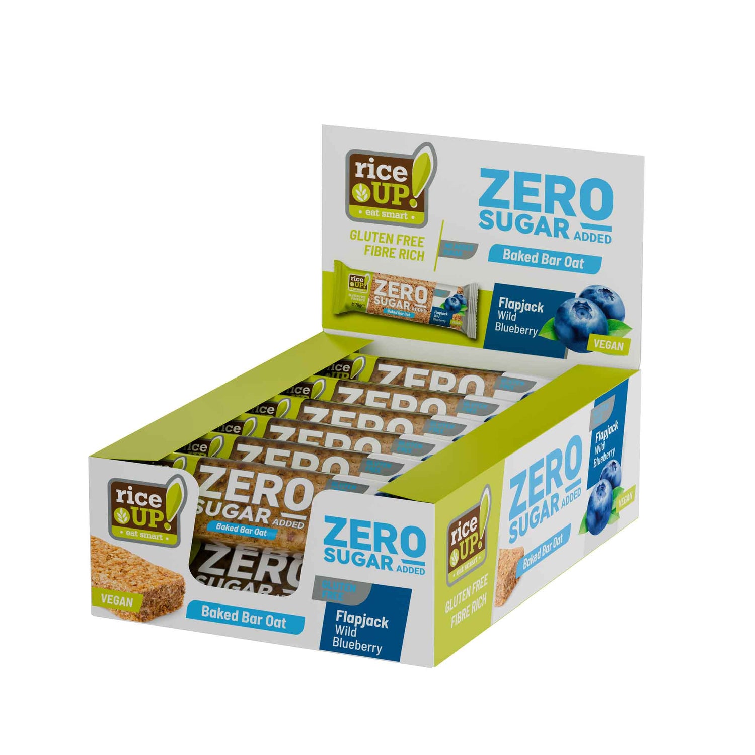 RiceUP! ZERO SUGAR - Флапджак бар - 12 x 70g  RiceUP! - Nutra Best Bulgaria