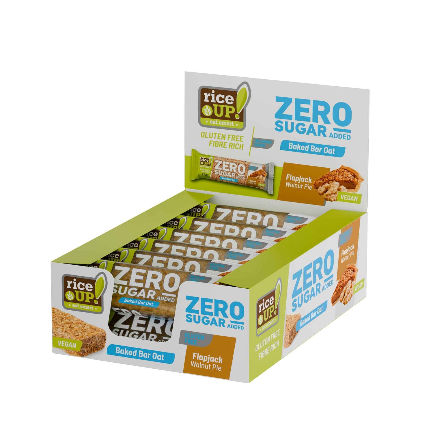 RiceUP! ZERO SUGAR - Флапджак бар - 12 x 70g  RiceUP! - Nutra Best Bulgaria