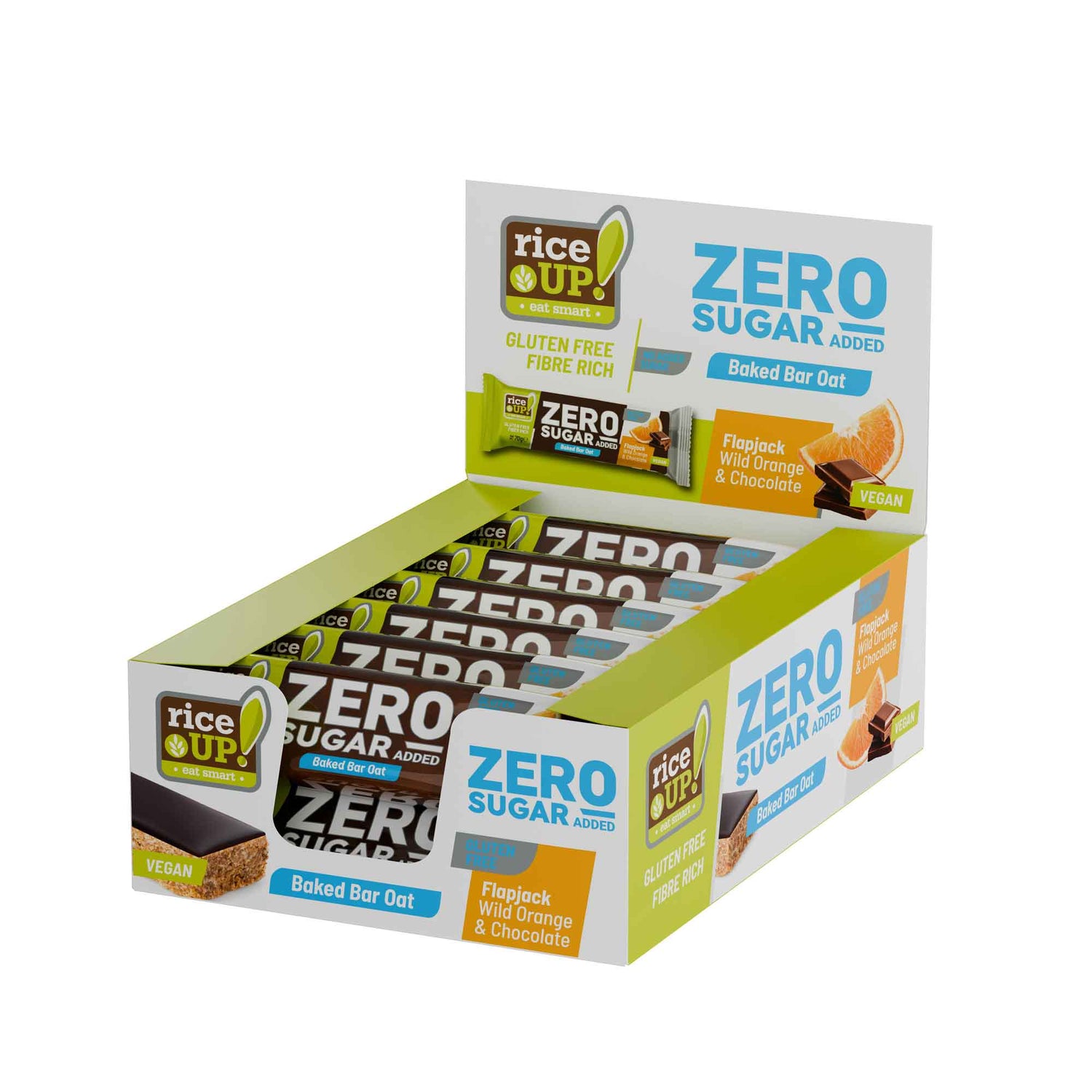 RiceUP! ZERO SUGAR - Флапджак бар - 12 x 70g  RiceUP! - Nutra Best Bulgaria