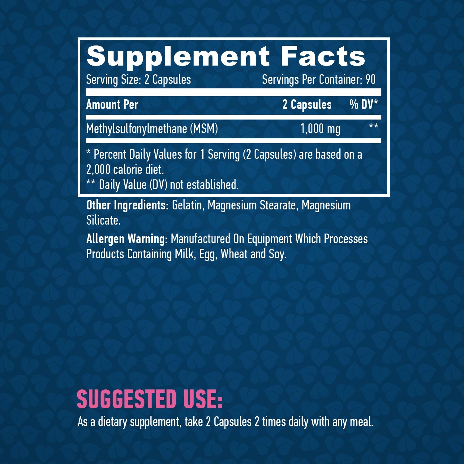 MSM 500mg. / 180 caps.  Haya Labs - Nutra Best Bulgaria