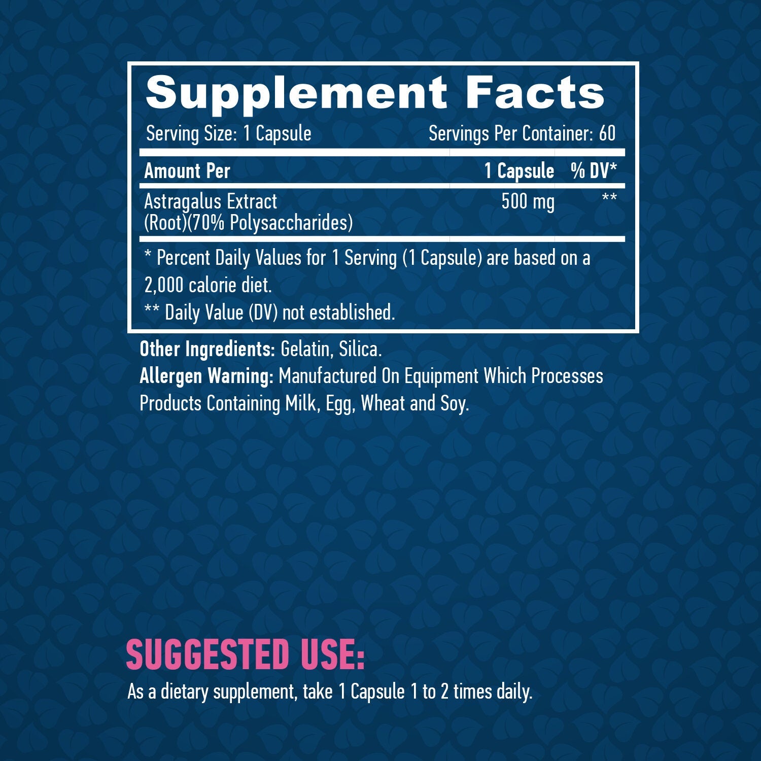 Astragalus 500mg. / 60 caps.  Haya Labs - Nutra Best Bulgaria
