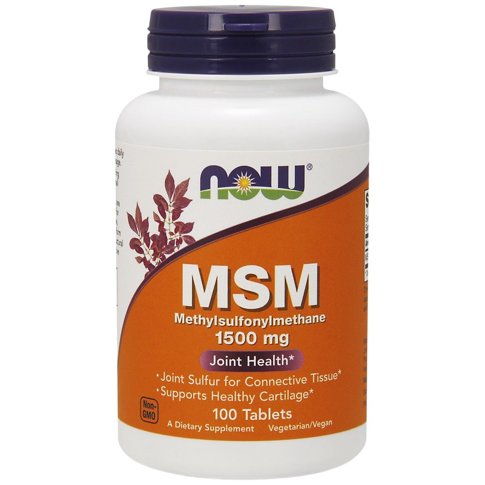 MSM 1500 mg - 200 Таблетки  NOW Foods - Nutra Best Bulgaria