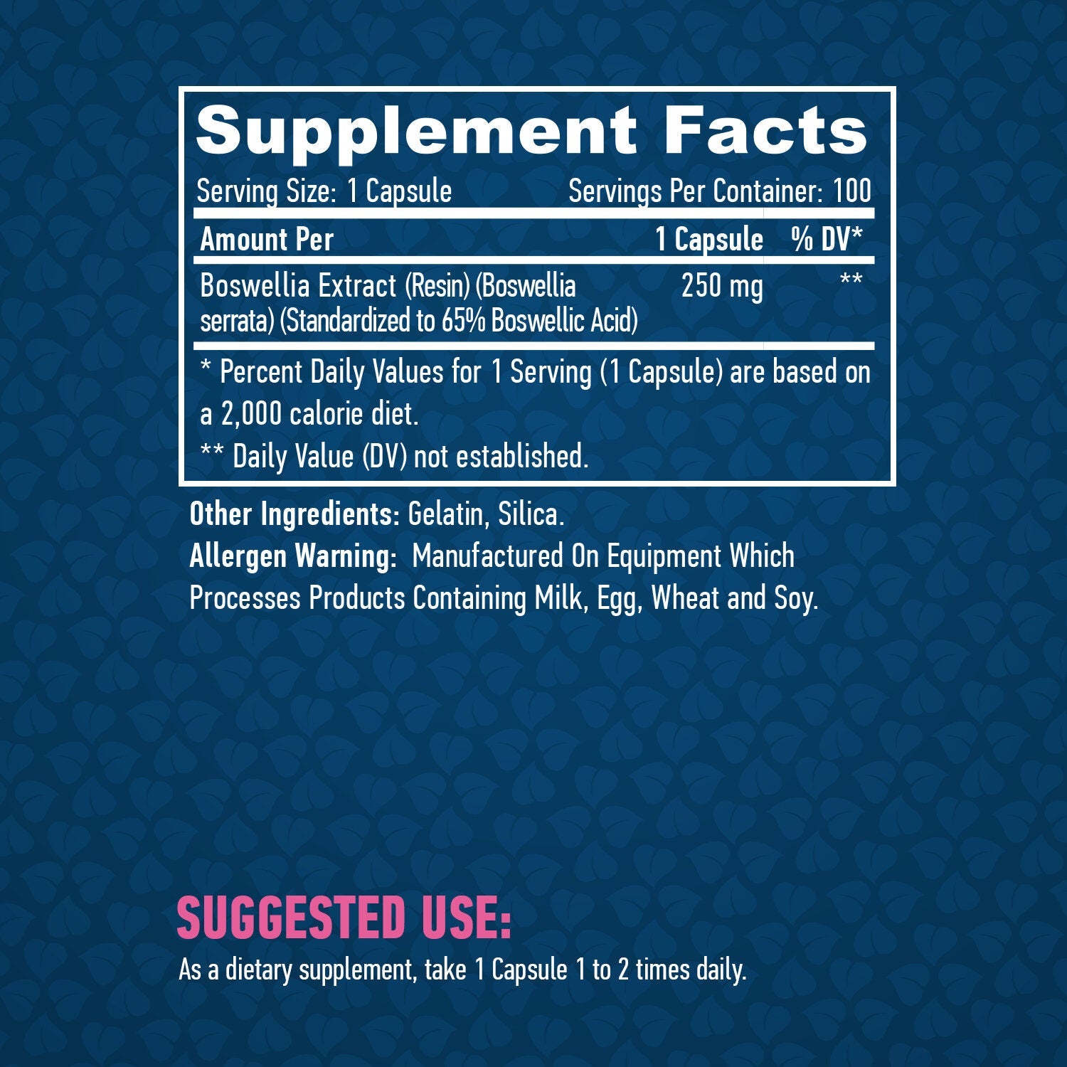 Boswellia 250mg. 100caps.  Haya Labs - Nutra Best Bulgaria