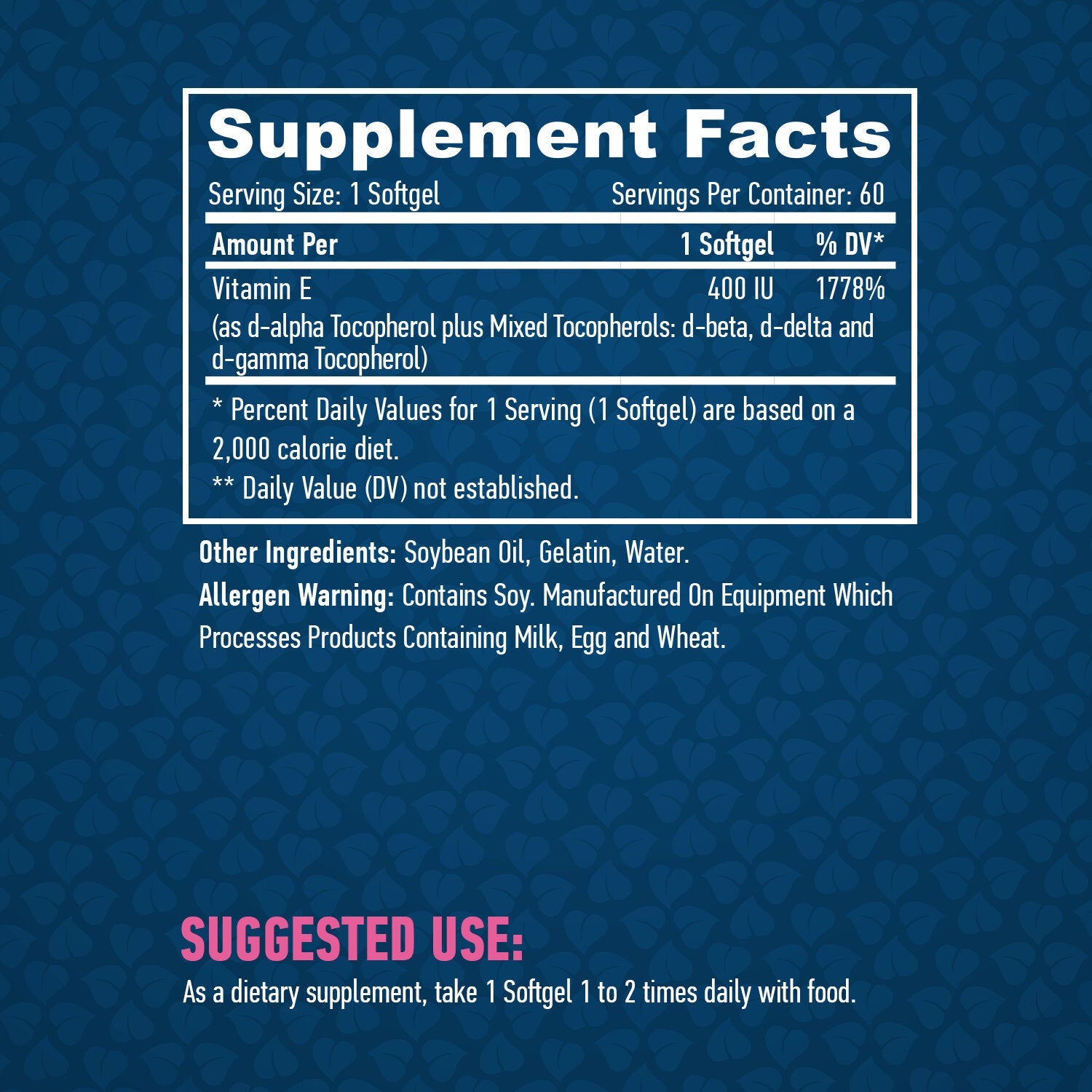 Vitamin E Mixed Tocopherols 400 IU / 60 Soft.  Haya Labs - Nutra Best Bulgaria