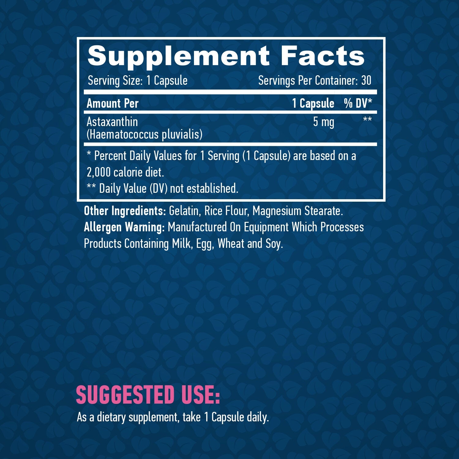 Astaxanthin 5mg. / 30 caps.  Haya Labs - Nutra Best Bulgaria
