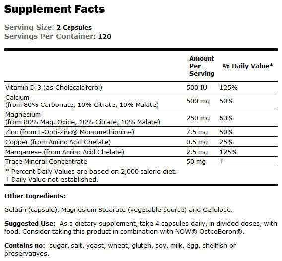 Cal-Mag Caps - 120 капсули  NOW Foods - Nutra Best Bulgaria