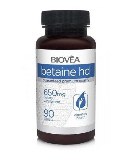Betaine HCL 650 mg / 90 Tabs  Biovea - Nutra Best Bulgaria