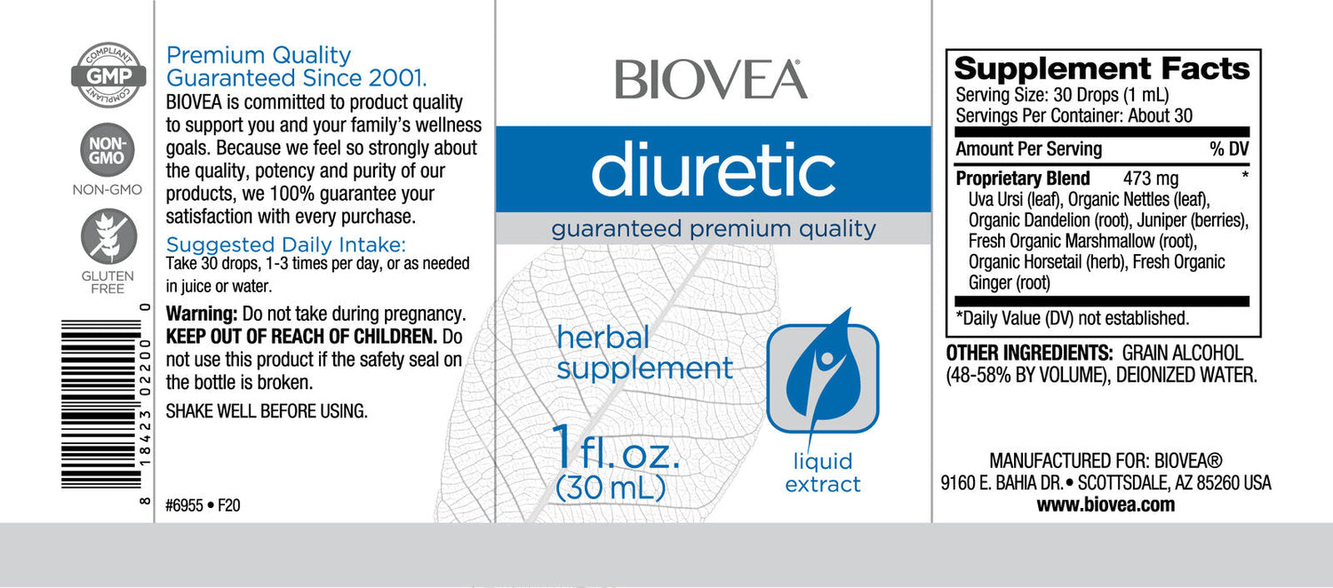 Diuretic Liquid Drops / 30 ml  Biovea - Nutra Best Bulgaria