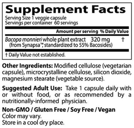 Bacopa with Synapsa 320 mg - 60 капсули  Doctor’s Best - Nutra Best Bulgaria