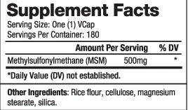 MSM 500 mg / 180 Caps  Biovea - Nutra Best Bulgaria