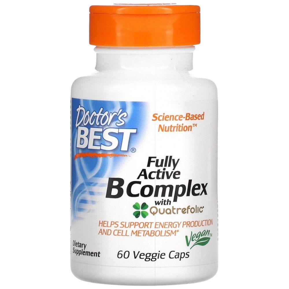 BEST Fully Active B Complex | with Quatrefolic® - 60 капсули  Doctor’s Best - Nutra Best Bulgaria