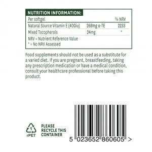 Витамин Е Натурален 400iu 60 капсули Natures Aid  Natures Aid - Nutra Best Bulgaria