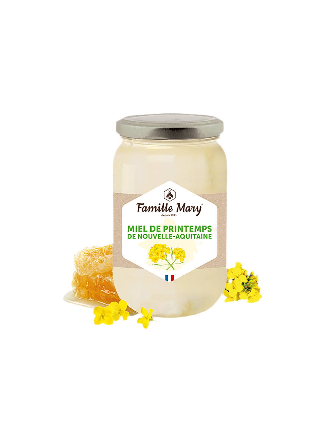 Пчелен мед от пролетни цветя от района на Нова Аквитания (Франция), 500 g  Famille Mary - Nutra Best Bulgaria