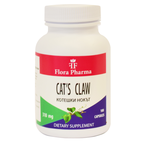 Cat's Claw (Котешки нокът) 620 мг /100 капсули, 50 дози/ FLORA PHARMA  Флора Фарма - Nutra Best Bulgaria