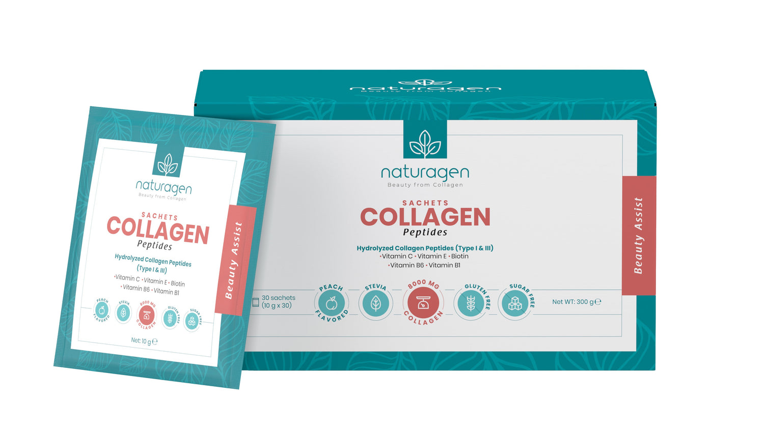 100% Collagen Peptides 10000mg Sashes 30 x 10 grams