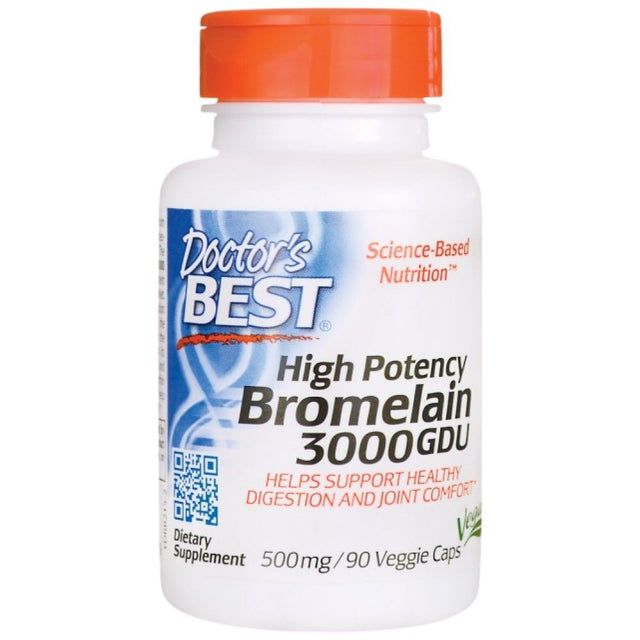 Bromelain 3000 GDU 500 mg | High Potency - 90 капсули  Doctor’s Best - Nutra Best Bulgaria