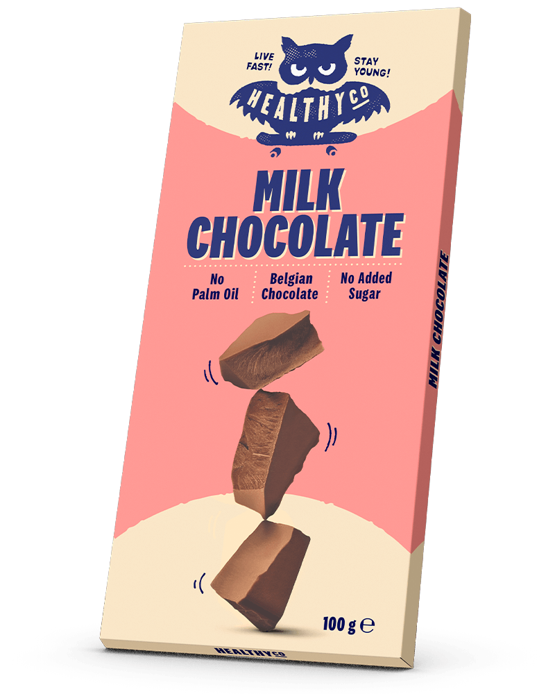 HealthyCo млечен шоколад 100 грама - без добавена захар и без паломово масло  HealthyCo - Nutra Best Bulgaria