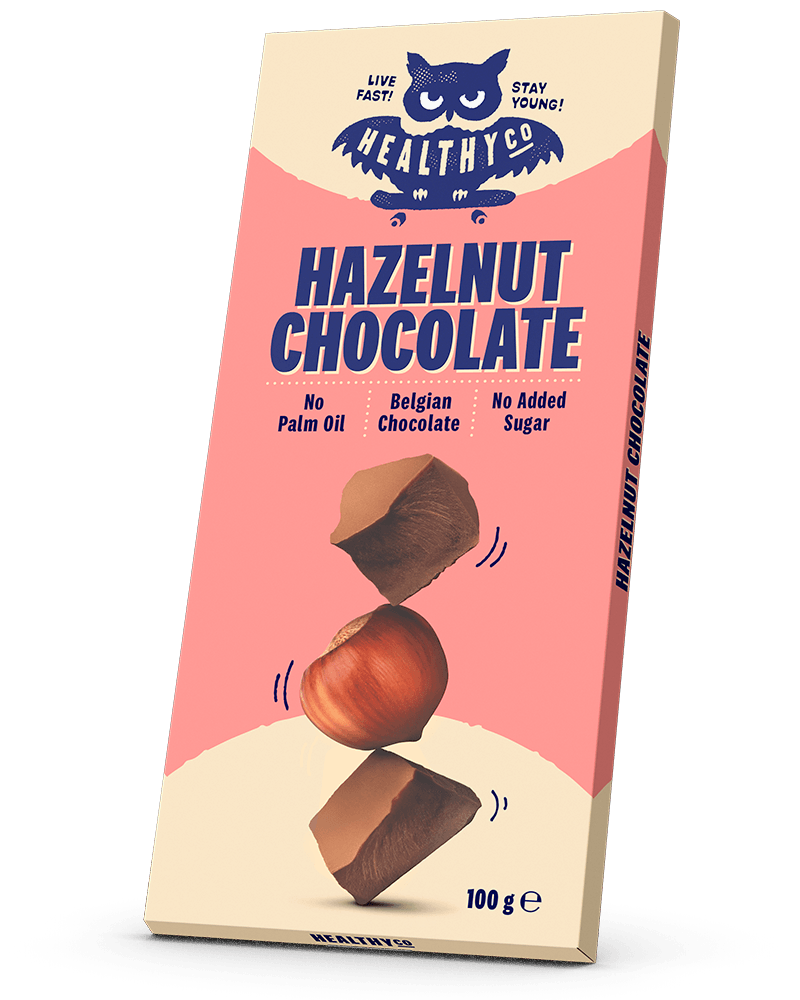 HealthyCo шоколад с лешници 100 грама - без добавена захар и без палмово масло  HealthyCo - Nutra Best Bulgaria