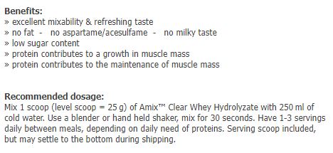 AmixPro® Clear Whey Hydrolyzate - 1.000 kg  AMIX - Nutra Best Bulgaria