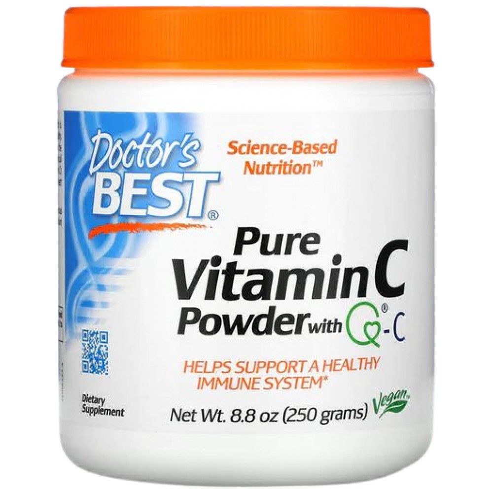 Pure Vitamin C Powder | Q®-C - 250 грама  Doctor’s Best - Nutra Best Bulgaria