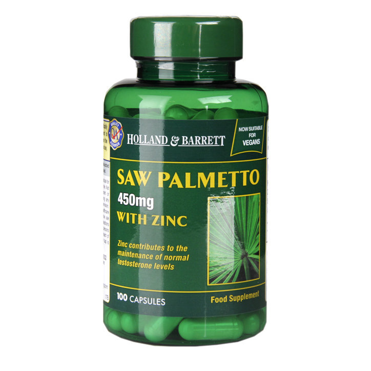Сао Палмето с Цинк (Saw Palmetto with Zinc) 100 веган капсули HOLLAND & BARRETT  Holland and Barrett - Nutra Best Bulgaria