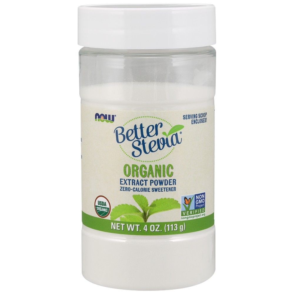 Better Stevia® Extract Powder | Organic - 113 грама  NOW Foods - Nutra Best Bulgaria