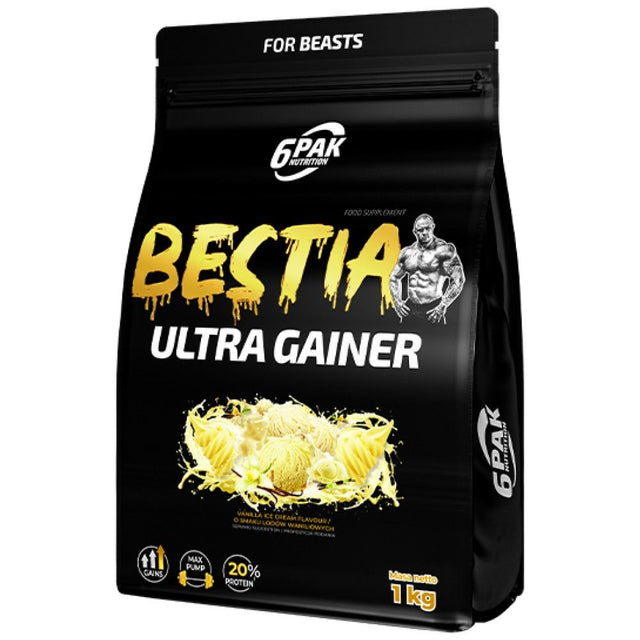 BESTIA Ultra Gainer - 1000 грама  6PAK Nutrition - Nutra Best Bulgaria