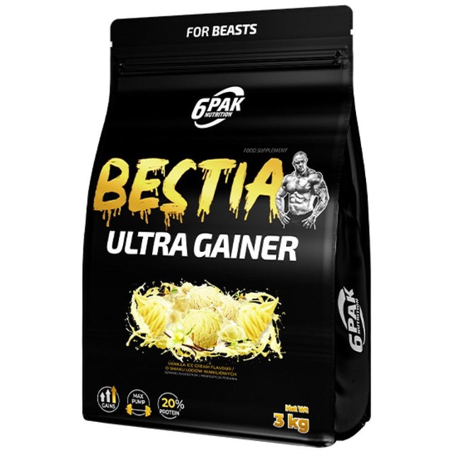 BESTIA Ultra Gainer - 3000 грама  6PAK Nutrition - Nutra Best Bulgaria