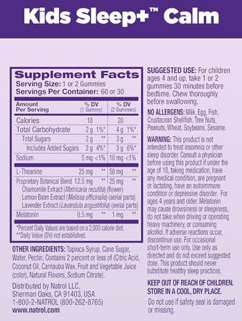 Kids Sleep + Calm / 60 Gummies  NATROL - Nutra Best Bulgaria