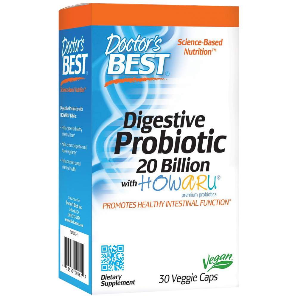 Digestive Probiotic 20 Billion - 30 капсули  Doctor’s Best - Nutra Best Bulgaria