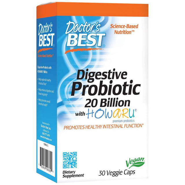 Digestive Probiotic 20 Billion - 30 капсули  Doctor’s Best - Nutra Best Bulgaria