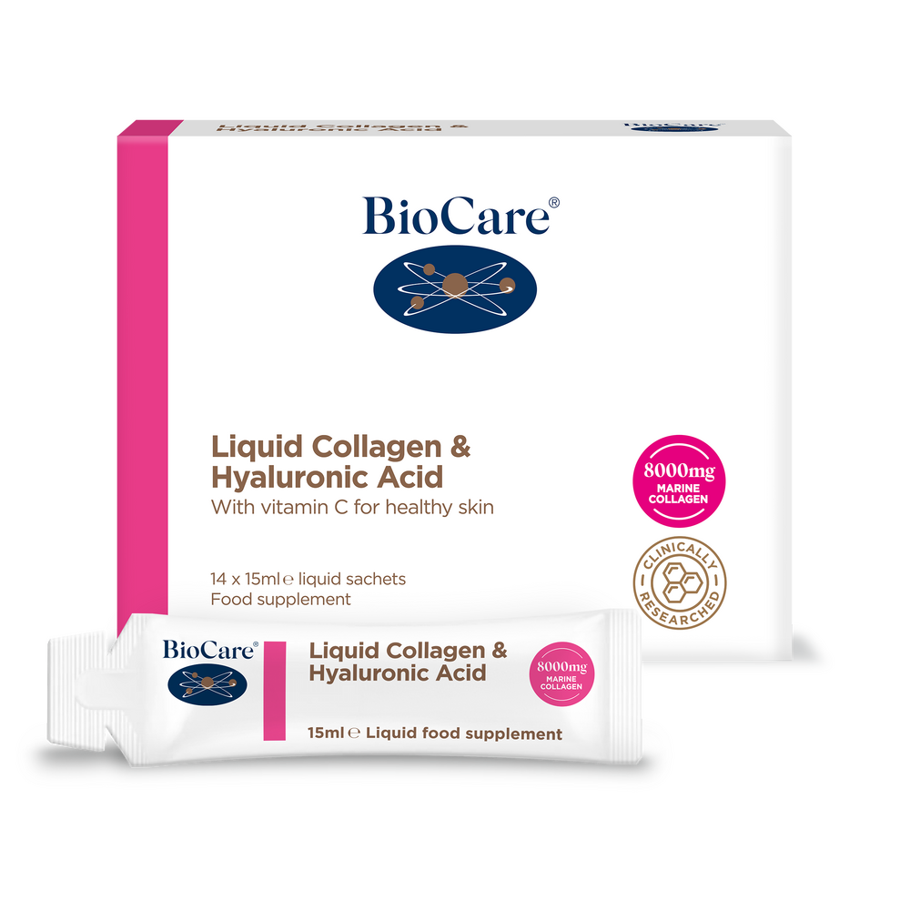 Колаген с хиалуронова киселина / BioCare Liquid Collagen & Hyaluronic Acid 14 х 15 ml  BIOCARE - Nutra Best Bulgaria